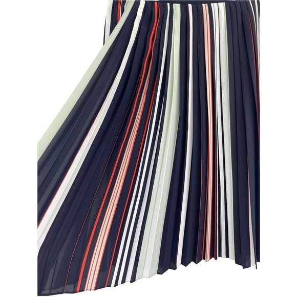 Rebecca Minkoff Madeline Pleated Skirt Striped A-Line Size 10 NWT $228 - Picture 6 of 10